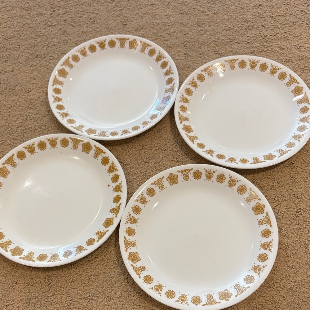 VTG Corelle Butterfly Gold 8.5” Plates (4 total) 💫